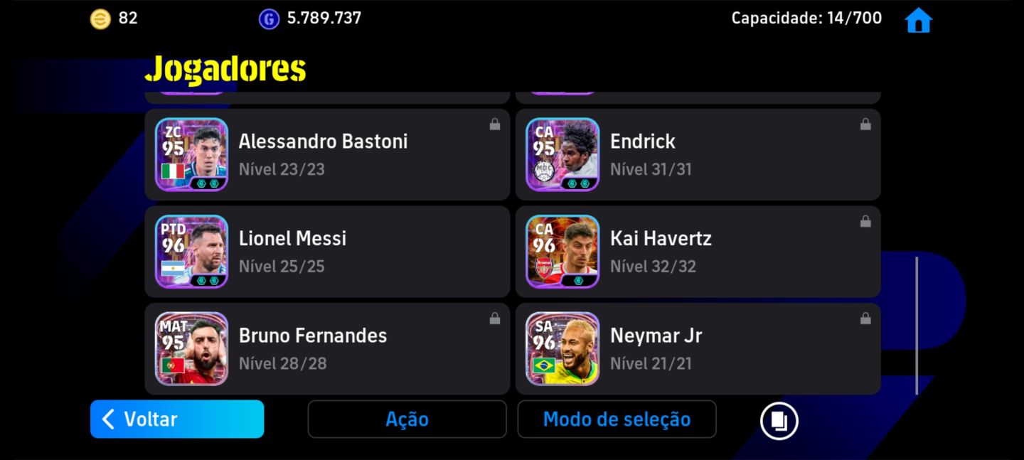 Conta Topzinha Efootball Mobile