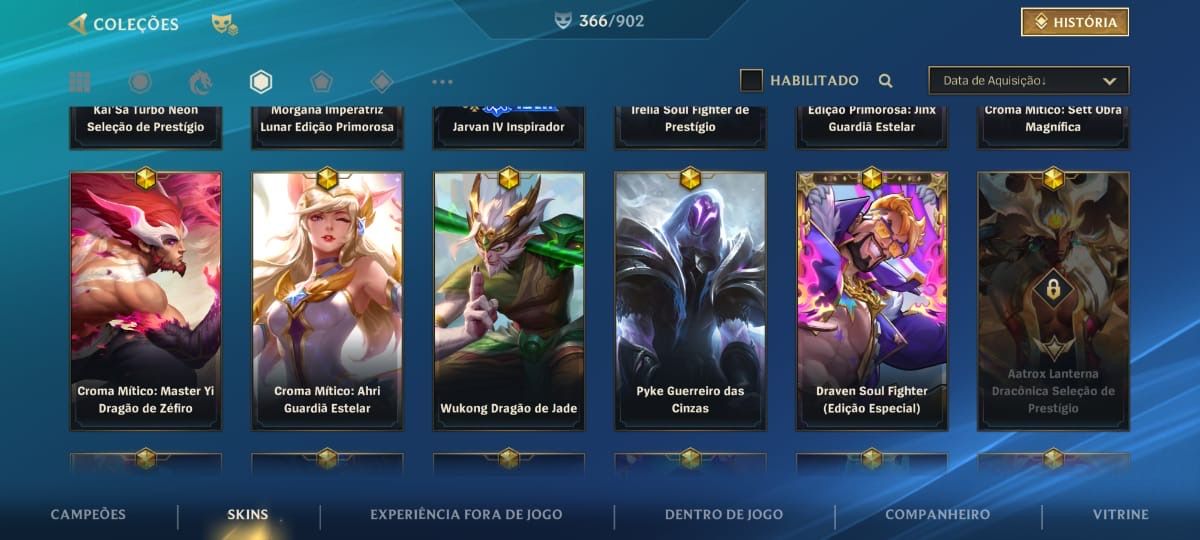 Conta Wild Rift Skin Nova do Varus 366 skins