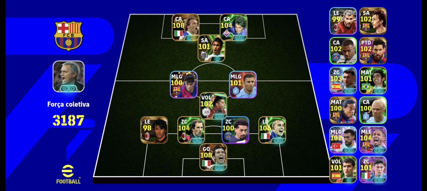 CONTA EFOOTBALL RARA MOBILE À VENDA NA GGMAX BARCELONA FC FORÇA COLETIVA 3187