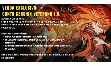 CONTA GENSHIN IMPACT [AR-59] 27 5* E 8 ARMAS 5* // PRA SAIR RÁPIDO!!!!!