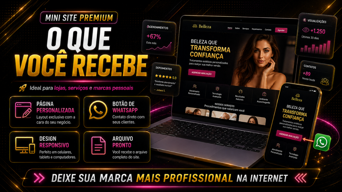 Criação de Mini Site Premium | Página Web Profissional