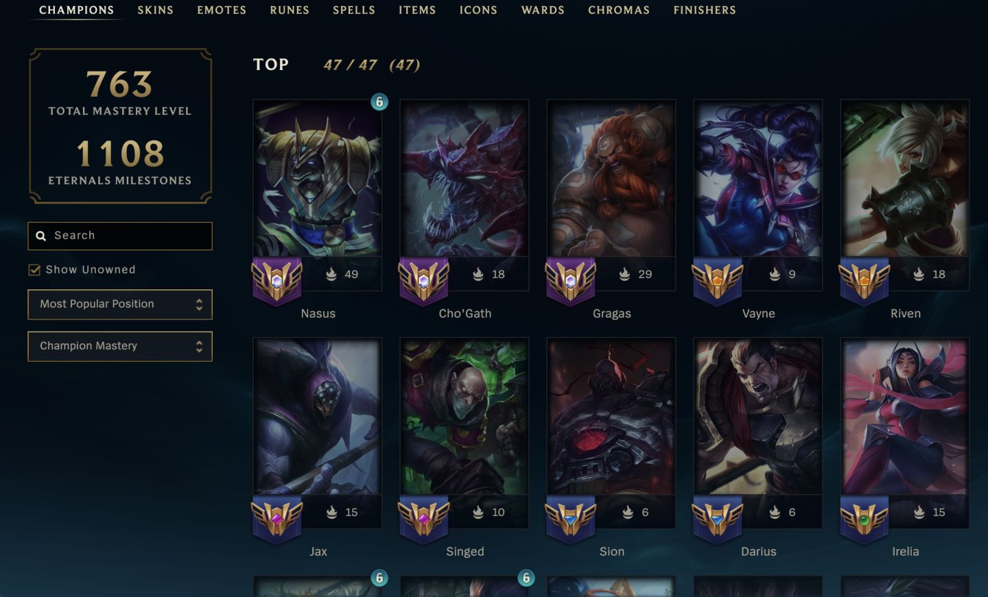 Conta LoL BR Nv472 476 Skins (4 Ultimate 6 Mythic) Full Champs Esmeralda Limpa