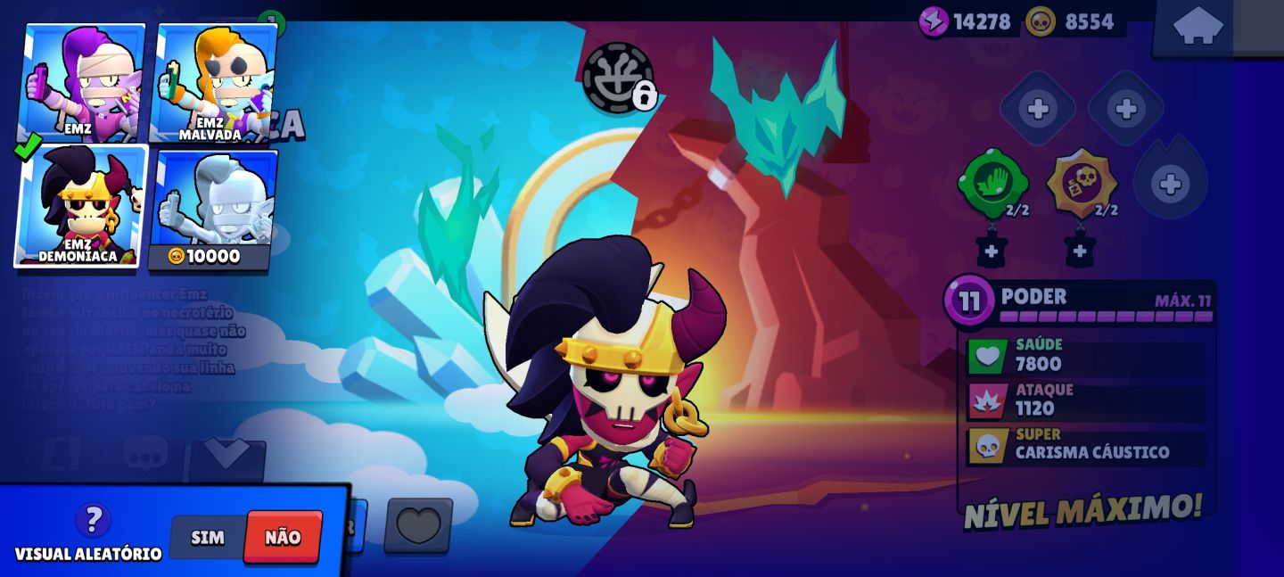 Conta de brawl stars, muitas skins Brawlers upados é muito mais