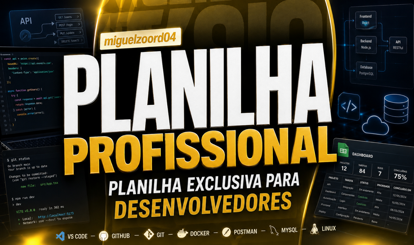 [ PROMOÇÃO 99% ] - PLANILHA PARA DE ORGANIZAÇÃO PARA PROGRAMADORES + BRINDE