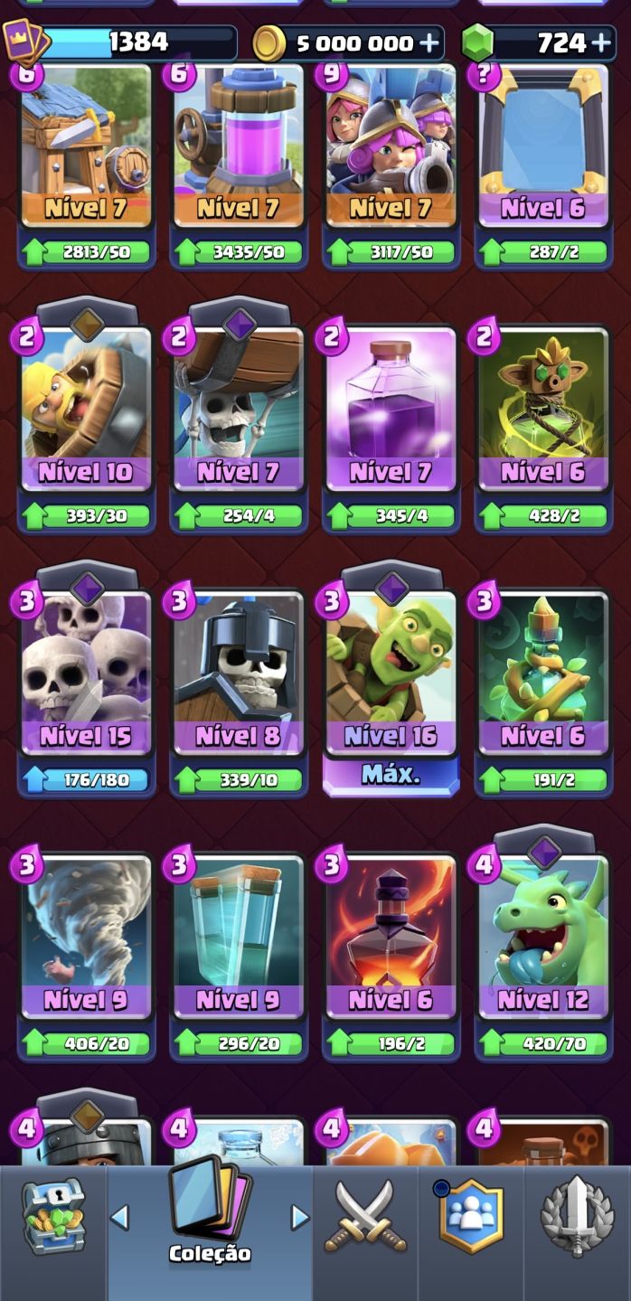 Conta Clash Royale criada desde 2016 e nível máximo