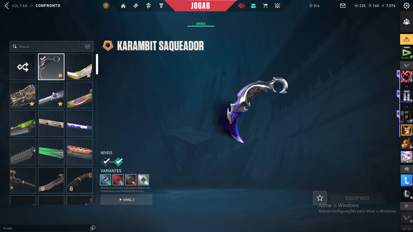 Conta Valorant, bastante skin e elo ascendente, valor renegociavel