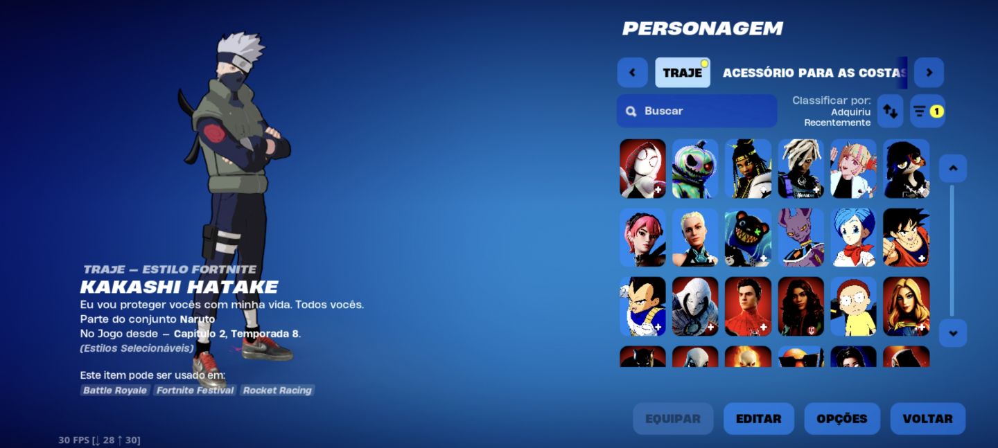 Vende se conta com várias skins raras