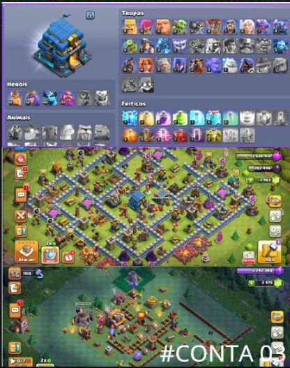 Contas Clash of Clans CV7 CV15 | Full, Semi Full, RUSHADA | Entrega Automatica