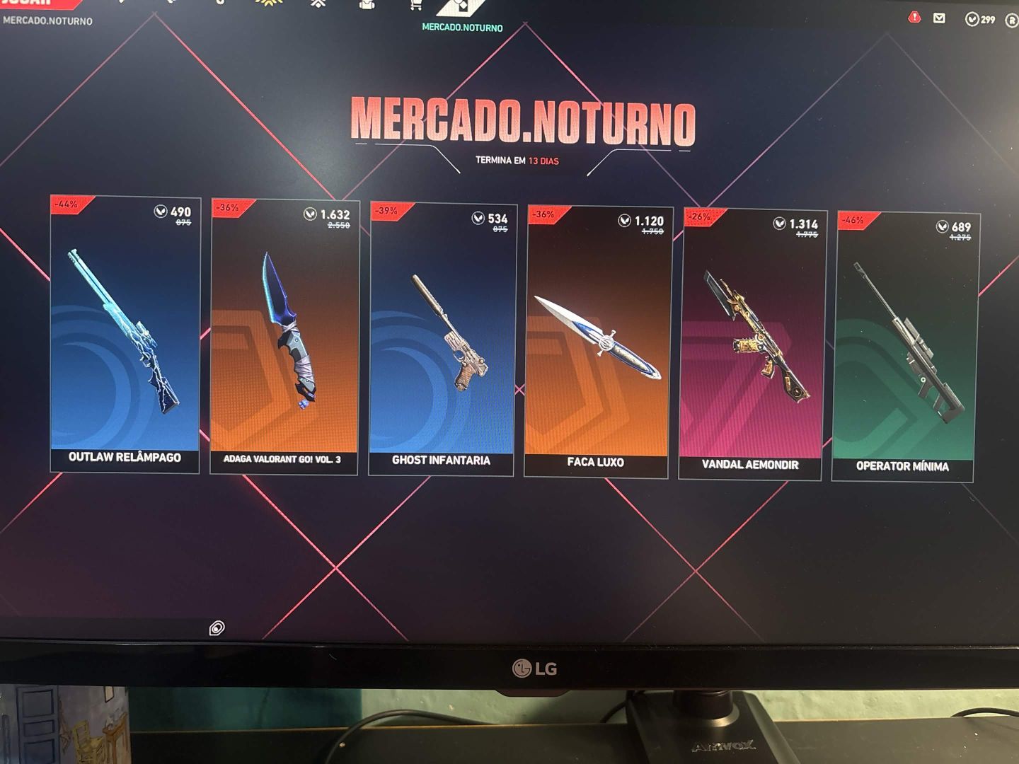 Conta de Valorant com mais de 1000 reais gastos