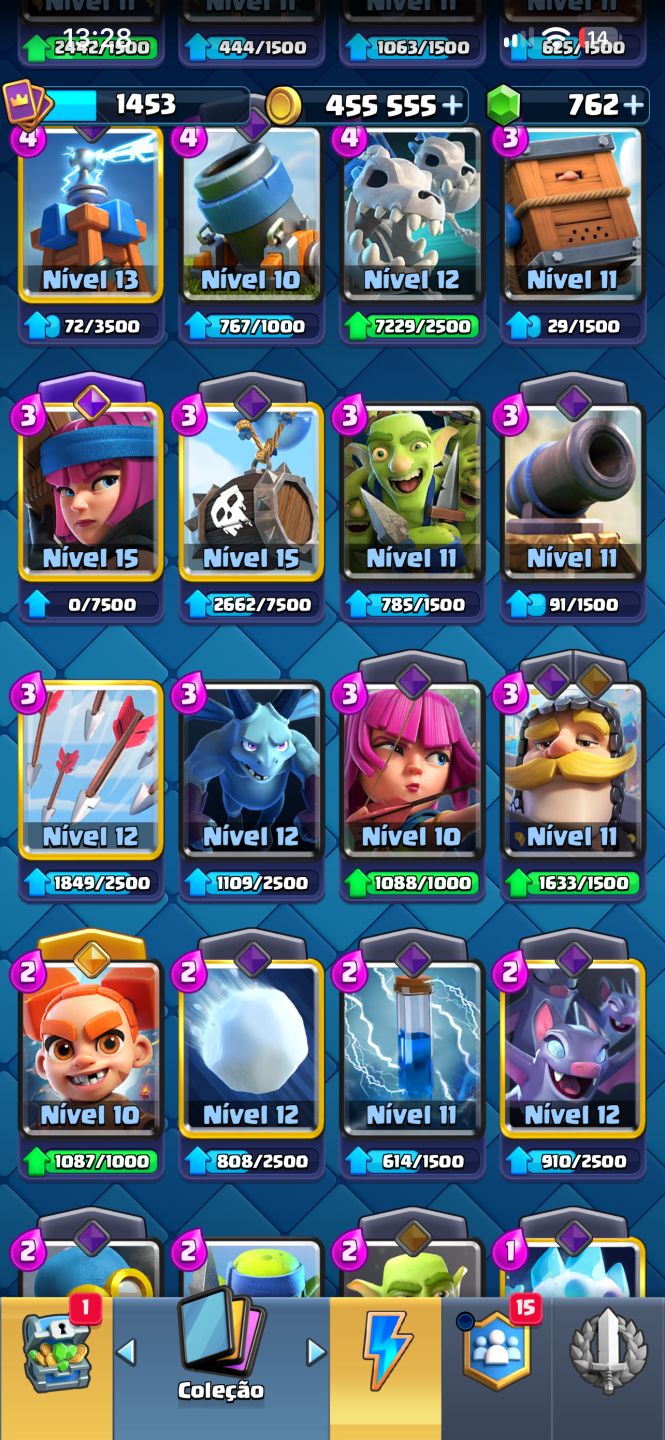 Conta Clash Royale Arena 24 9530 Troféus 762 Gemas 400k Moedas