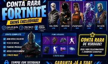 CONTA FORTINITE RARA FULL ACESS- 101 SKINS 161 PICARETA