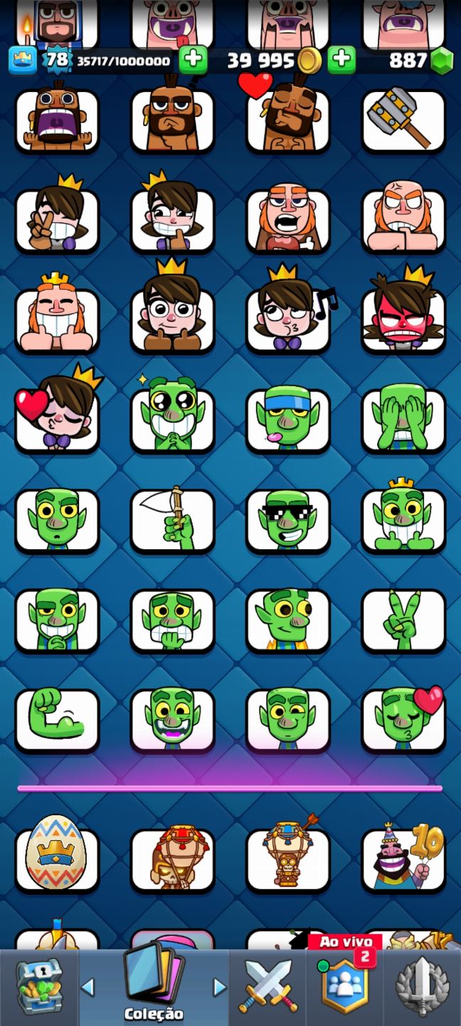 Conta Clash 10Anos Niv 80|25 EVOS|18 Emotes Lend|Vet de Guerra 388K|+5K 3 Coroas
