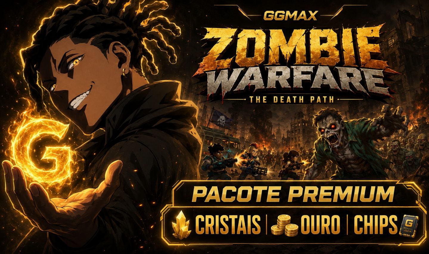 ZOMBIE WARFARE - THE DEATH PATH | CRISTAIS | OURO | CHIPS | ANDROID & IOS