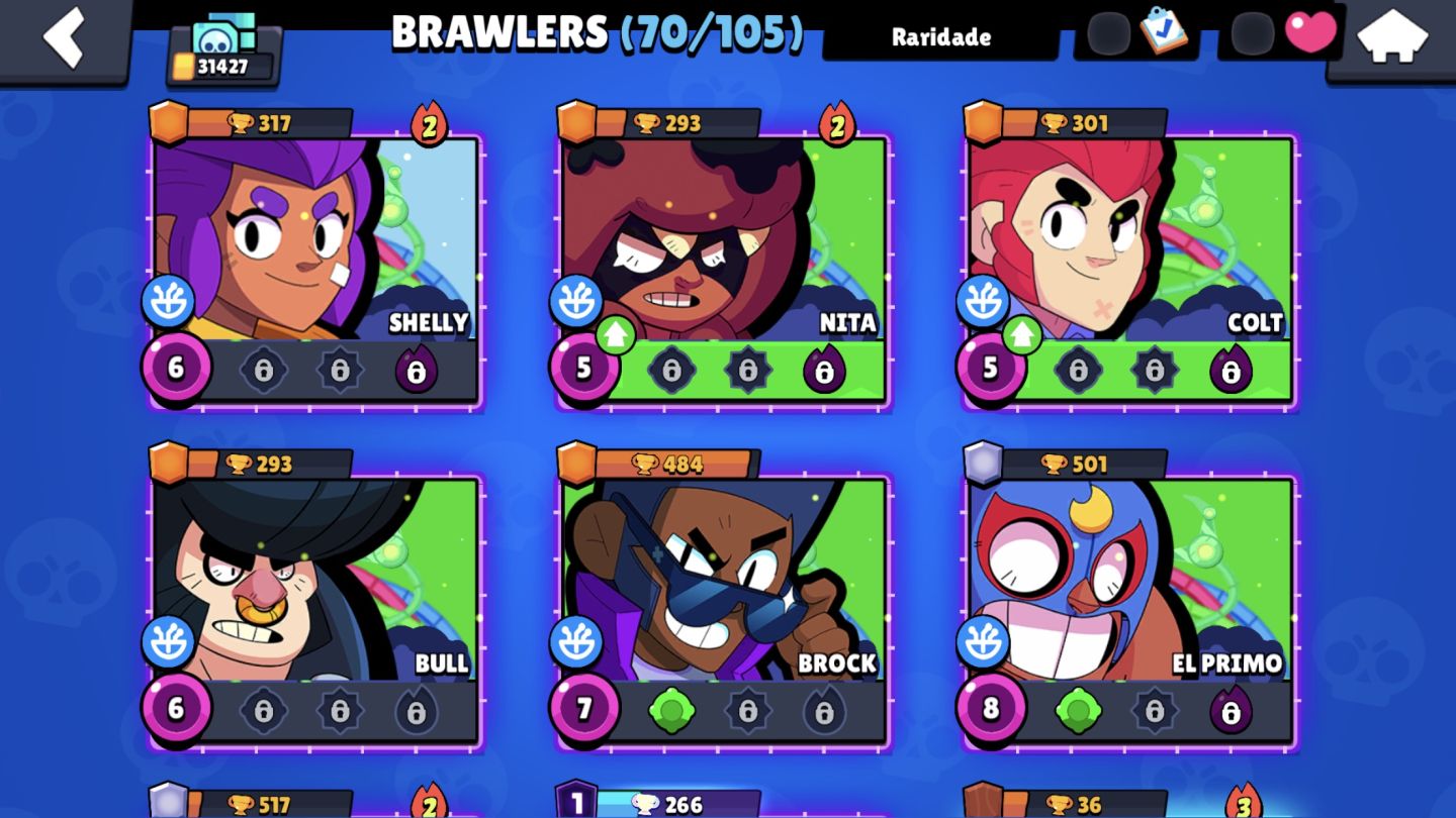 Conta Brawl Stars 71 Brawlers + Várias Skins
