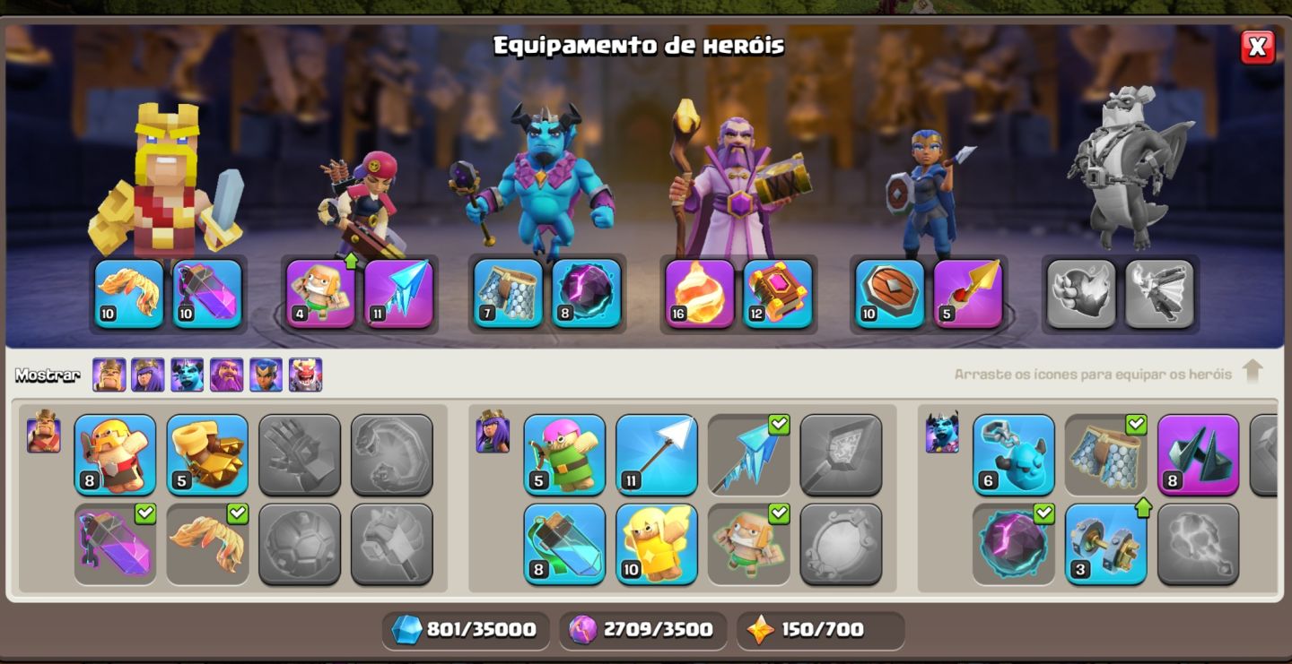 CONTA CLASH OF CLANS - CV 13 | HERÓIS ALTOS