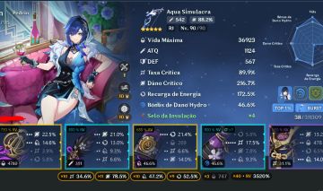 150 TIROS + ODETTE C1, XILONEN C2, YELAN C2 TOP 38, ARLE C1, FURINA C2 E MT MAIS
