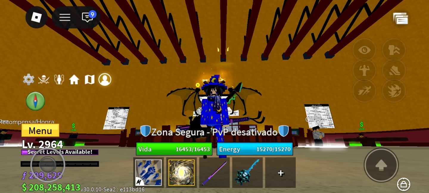 Conta de roblox focada em blox fruit