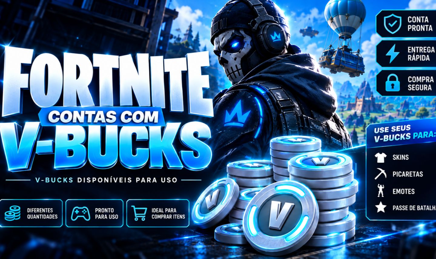 CONTAS FORTNITE COM VBUCKS + BRINDE!!