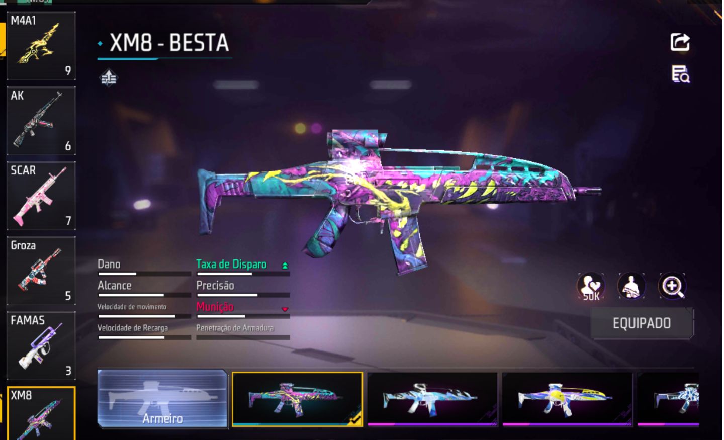 CONTA FREE FIRE PRIME 6 ITENS RAROS + EVOLUTIVAS