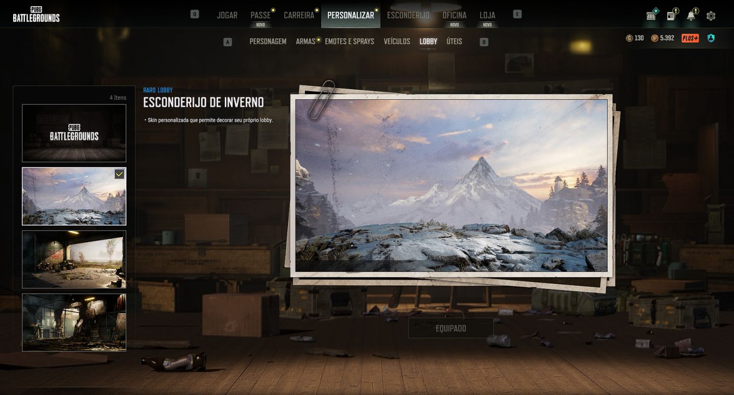 CONTA PUBG COM 3 SKIN DE PERSONAGEM + ARMAS PROGRESSIVAS