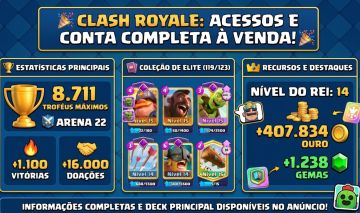 CONTA CLASH ROYALE PARADA 8583 TROFEUS 119/123 CARTAS