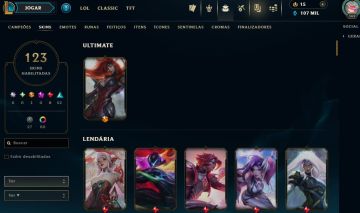 Full Acesso - 123 Skins - 150 Campeões - Level 369 - 107 Mil Essencia Azul