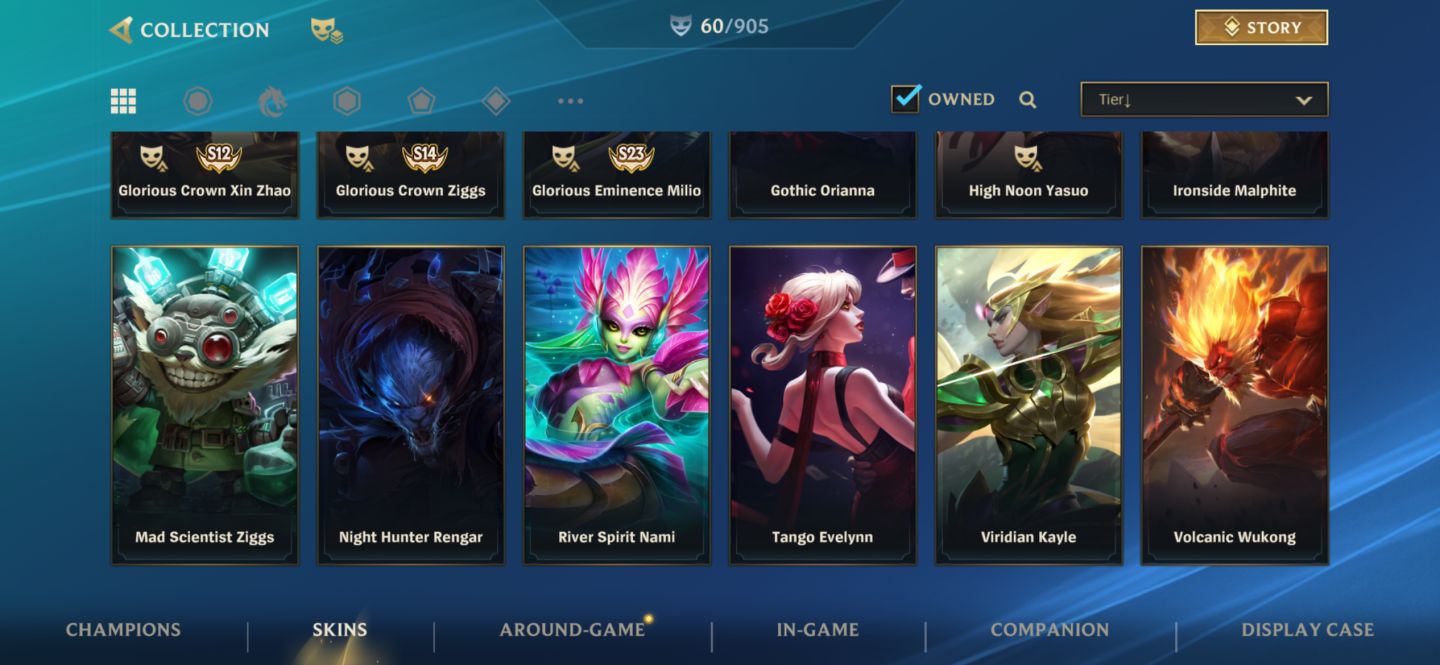 Conta Wild Rift Diamante com 60 Skins