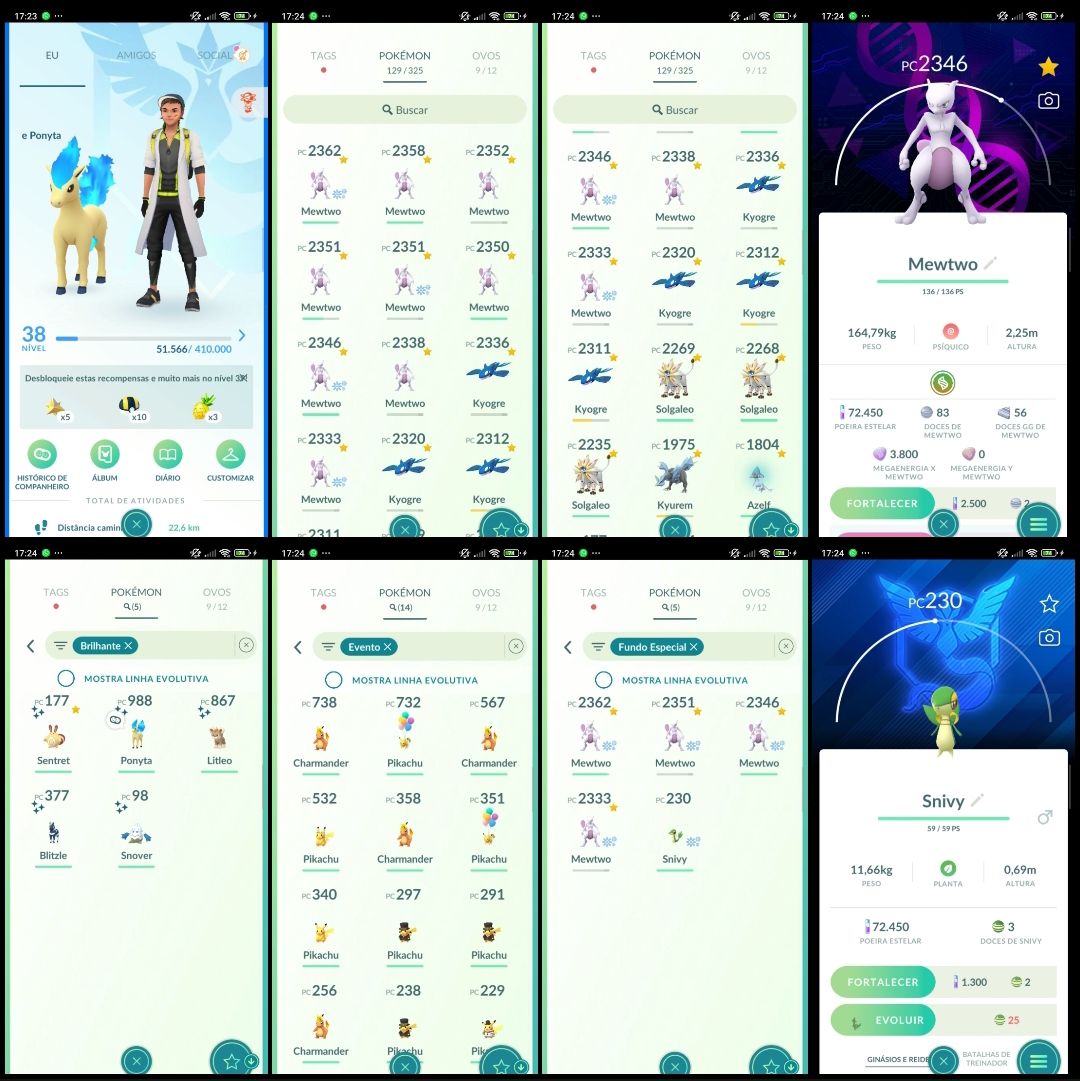 Pokémon GO Lv.38 | 9 Mewtwo | 3 Solgaleo | 5 Shiny | 14 Eventos Q311