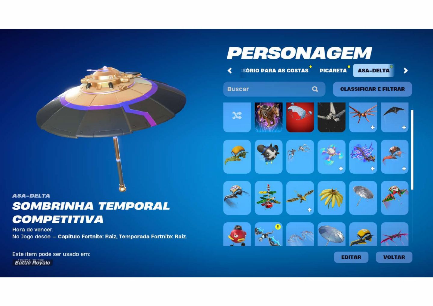 Conta fortnite,unico dono com 20 skins + 600 vbucks