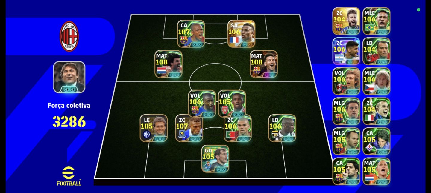 A braba do efootball mobile , gullit apelão , etoo, mbappe e Messi blitz