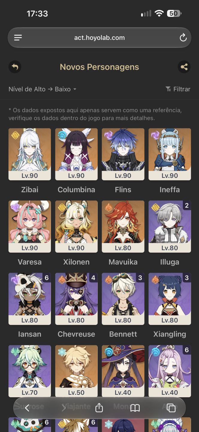 Conta Genshin Endgame