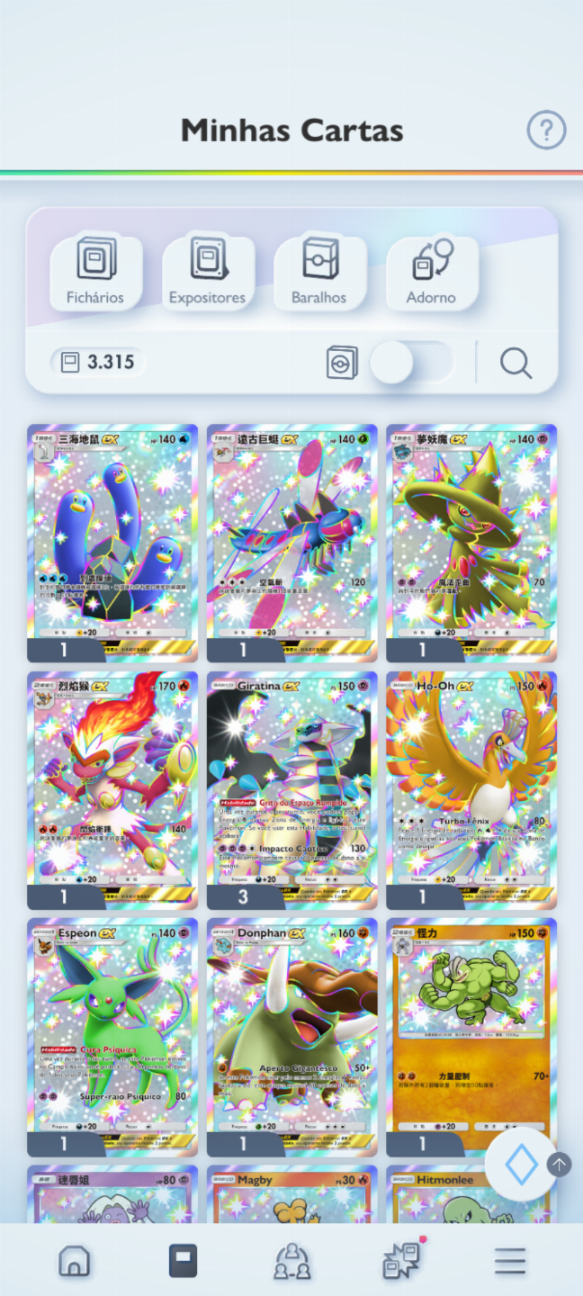 Continha com Shinys Full Art + várias Full Art ideal para trocas + 49 amp