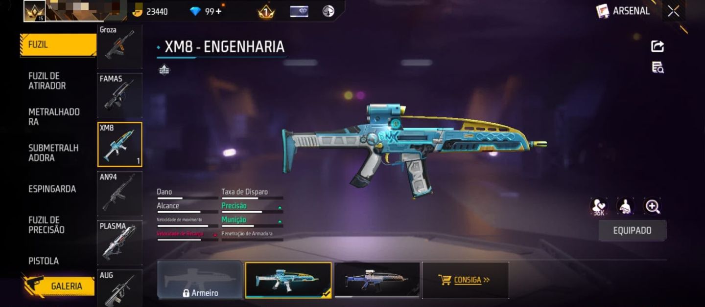 [FREE FIRE] CONTA LVL 15 | 3 CONJUNTOS TEMÁTICOS | 99+ DIAMANTES