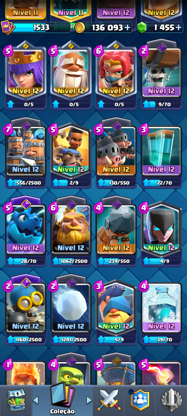 CLASH ROYALE- 9.7k+ TROFÉUS-Arena 24- 12 EVOS CARTAS NÍVEL 15/14/13/12/11