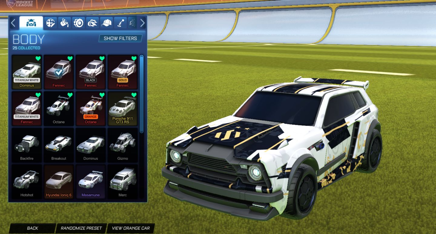 CONTA ROCKET LEAGUE PEAK GC1 (1492) PAINTED FENNEC+RLCS DECALS+GC S22 TAG+600Cr