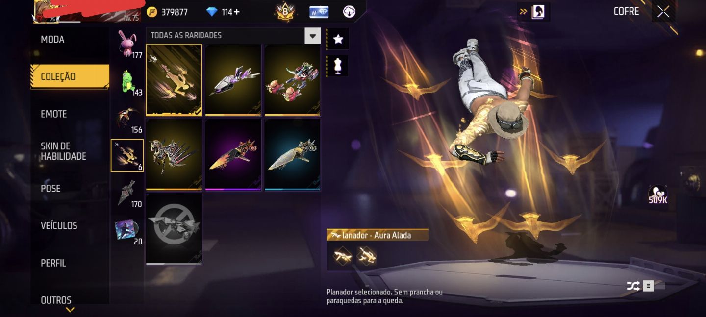 CONTA DE FREE FIRE PRIME 8 COM 4 ANGELICAIS E AVENTUREIRO