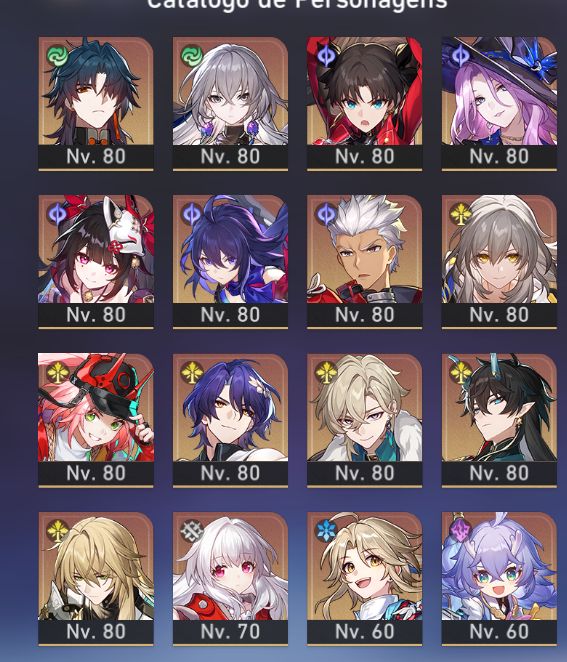 Conta Endgame Honkai + ZZZ todos os personagens bem buildados