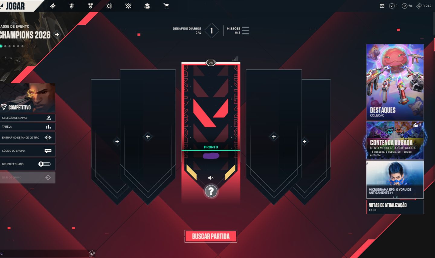 Conta Valorant Pronta para Competitivo // Level 28 // Full Acesso // Unranked