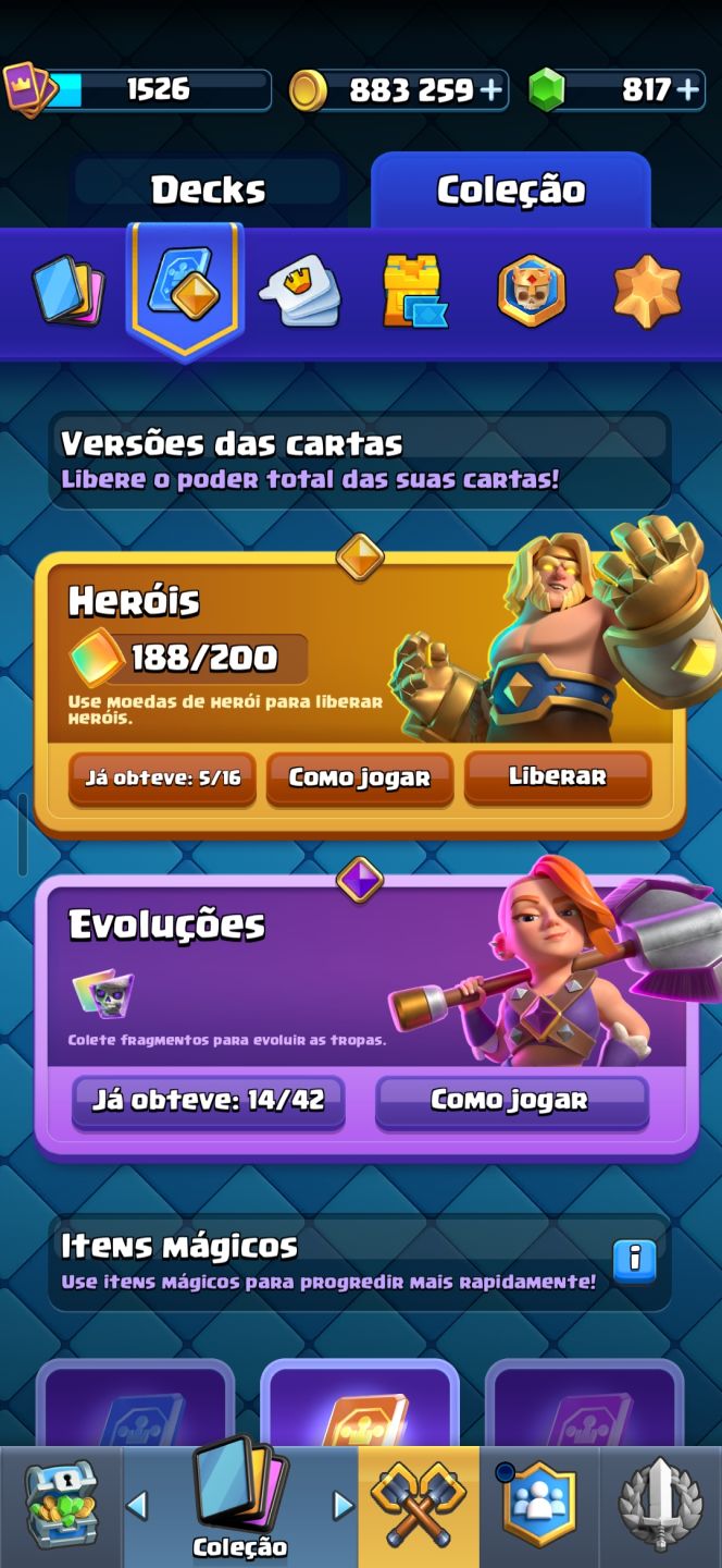 Conta Clash Royale 10K Troféus Arena 26 Todas as Cartas