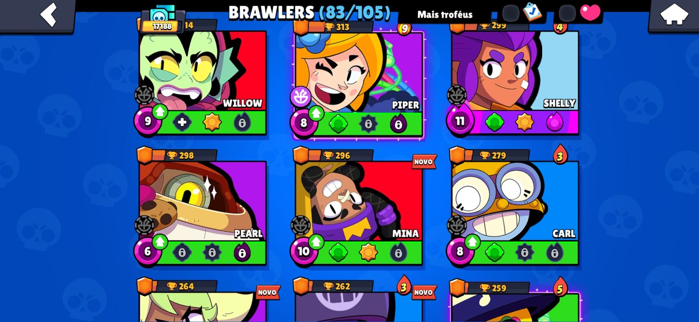 CONTA BRAWL STARS NO PREÇINHO ! (Tem muitas skins , moedas , prestígios e mais!)