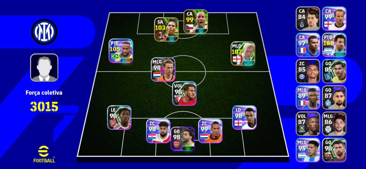 Contas baratinhas de Efootball móbile,com jogadores bons