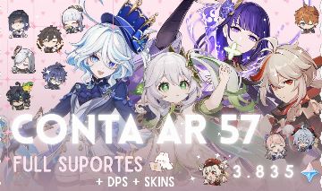 CONTA GENSHIN| AR 57 |19x5 | FULL SUPORTES META (FURINA, NAHIDA, RAIDEN, KAZUHA)