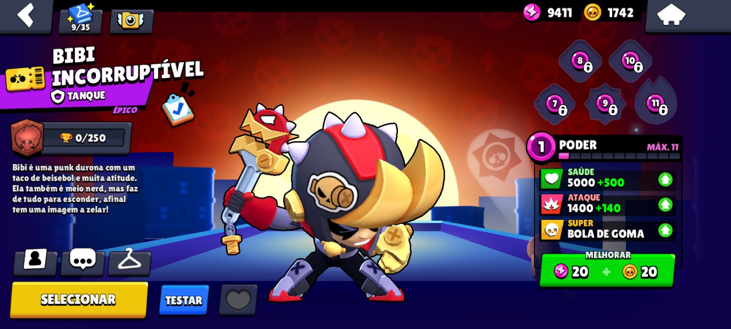 CONTA DE BRAWL STARS COM MORTIS 2400+ TROFÉUS E ENTRE OUTROS UPADOS APROVEITE!!
