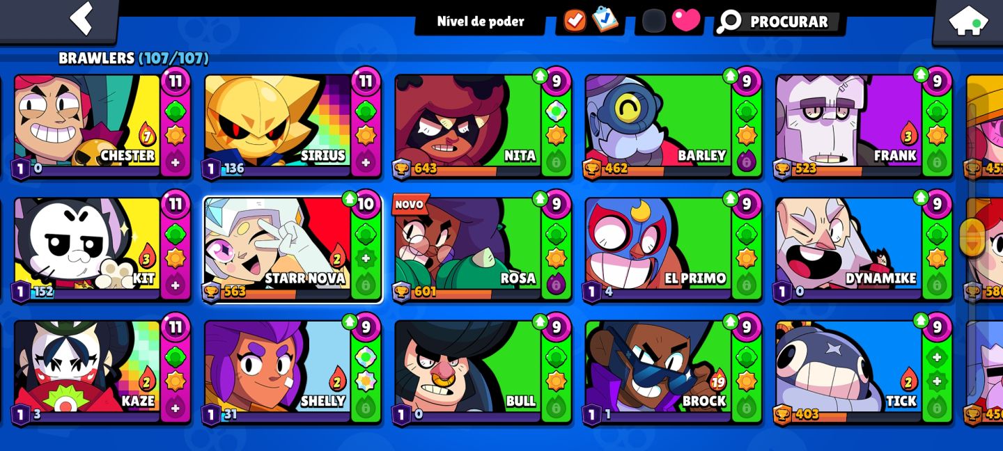 Conta de brawl Star muito upada