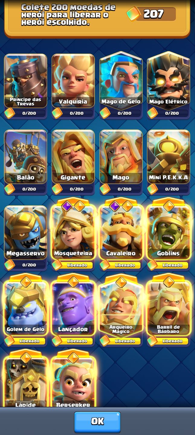 CONTA CLASH ROYALE-13.5k TROFÉUS| ARENA 32 | 17 EVOLUÇÕES | 9 HERÓIS | NÍVEL 16