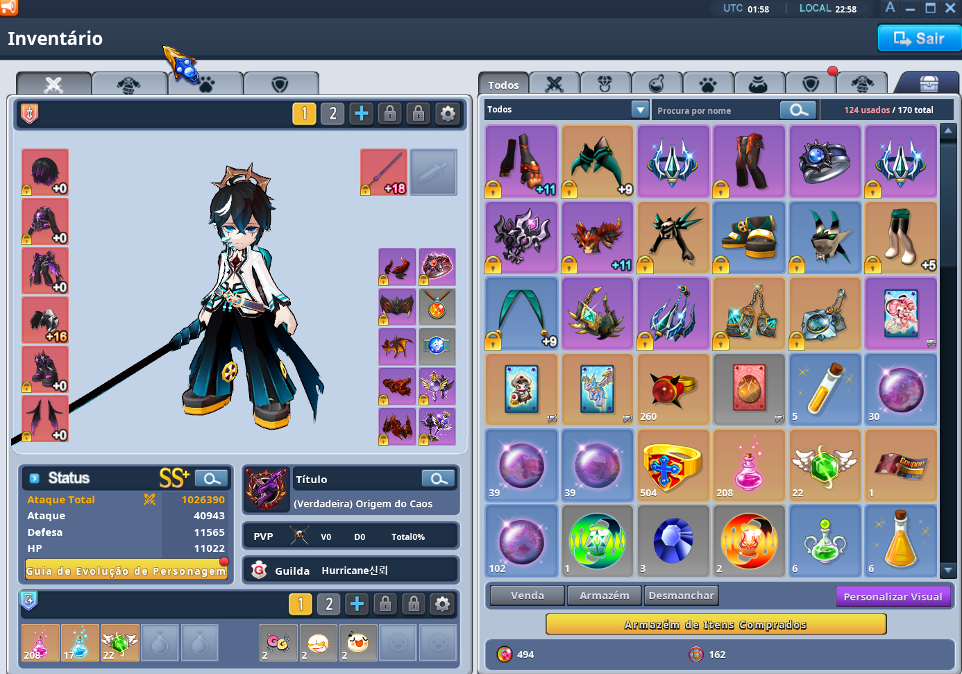 Conta Grand Chase Completa com Excelente Progresso C-lv741
