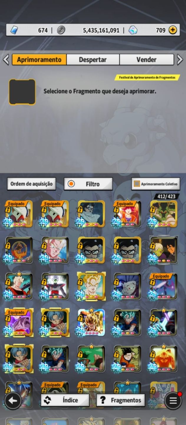 Conta end game com o Goku do mangá com os meta do jogo