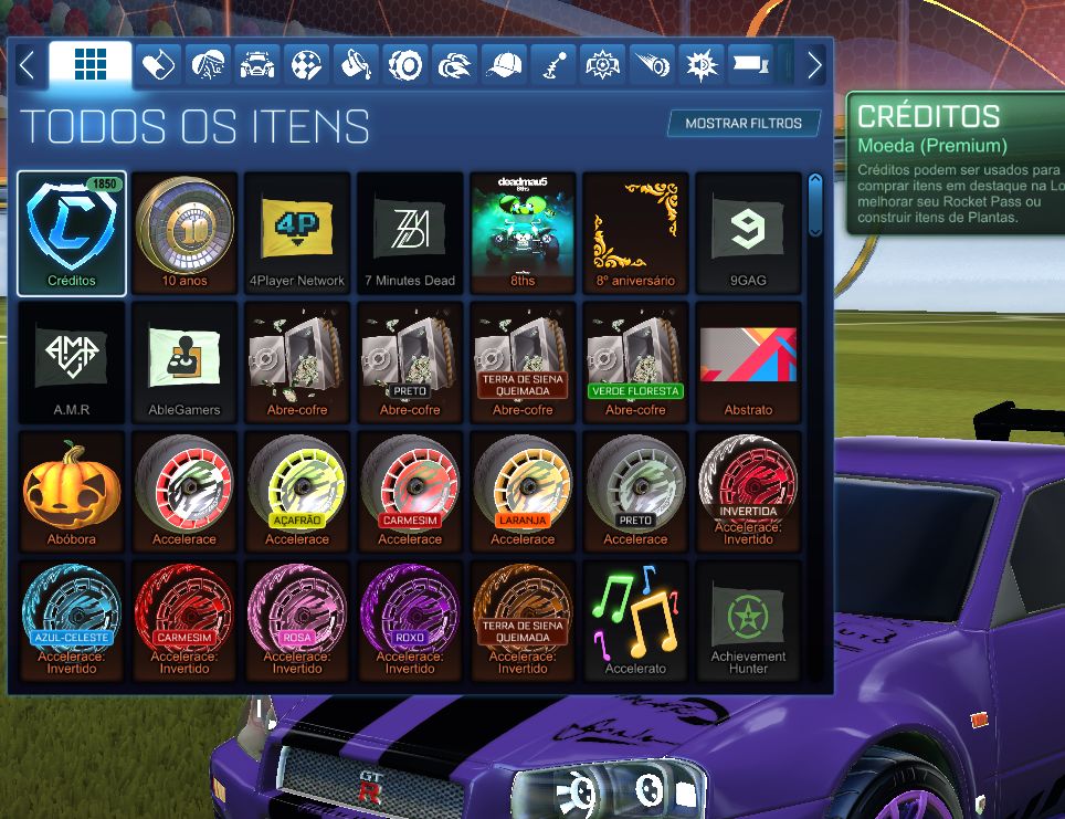 Conta Rocket League 2016 + GC + Créditos + Itens