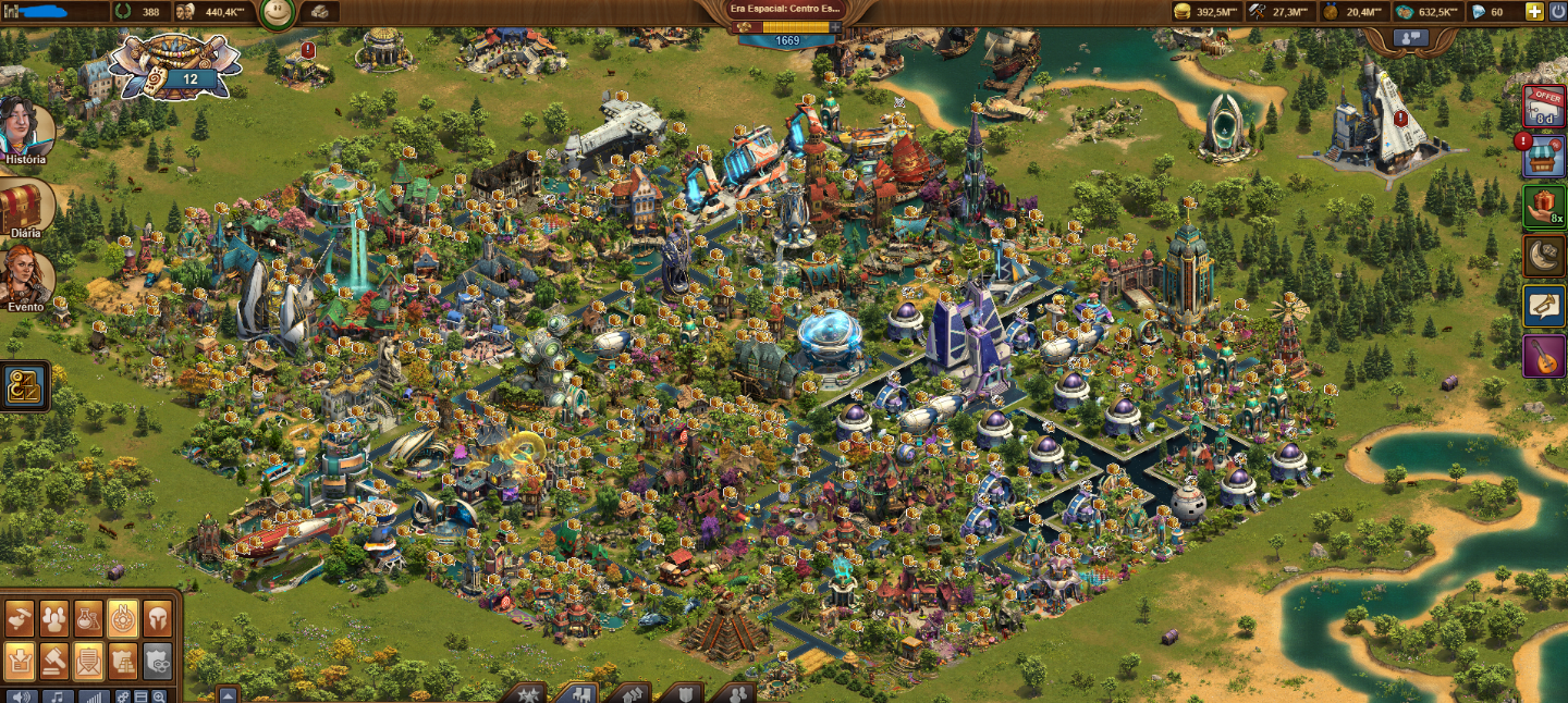 Conta no FoE Forge of Empires na Era Centro Espacial
