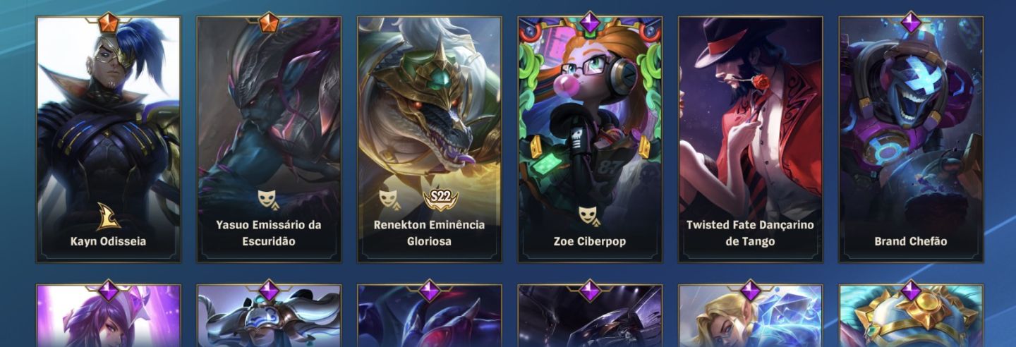 Conta wild rift Ex Challenger 35 Skins